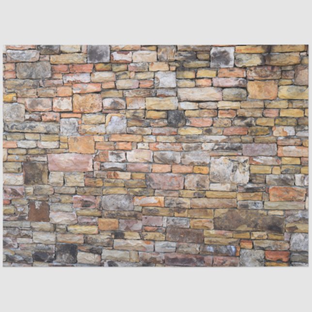 Stone Block Wall Background 20x30 Decoupage Tissue Paper (Front)