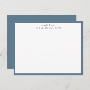 Stone Blue Classic Border Note Card