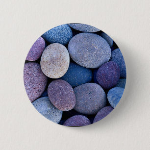 Stone blue rocks 6 cm round badge