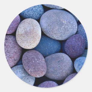 Stone blue rocks classic round sticker