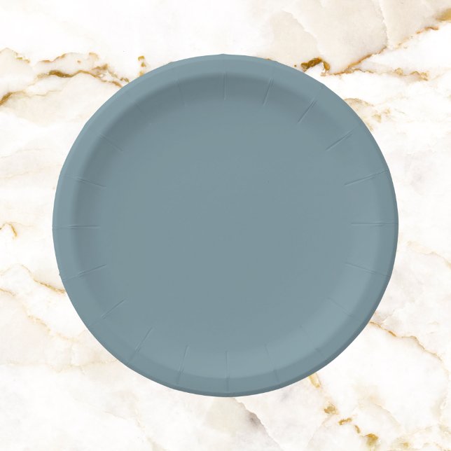 Stone Blue Solid Colour Paper Plate (Creator Uploaded)