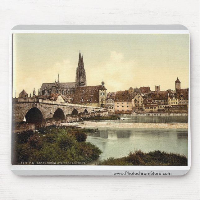 Stone Bridge (i.e. Steinerne Brucke) and cathedral Mouse Pad (Front)