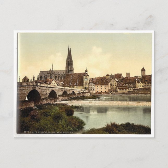 Stone Bridge (i.e. Steinerne Brucke) and cathedral Postcard (Front)