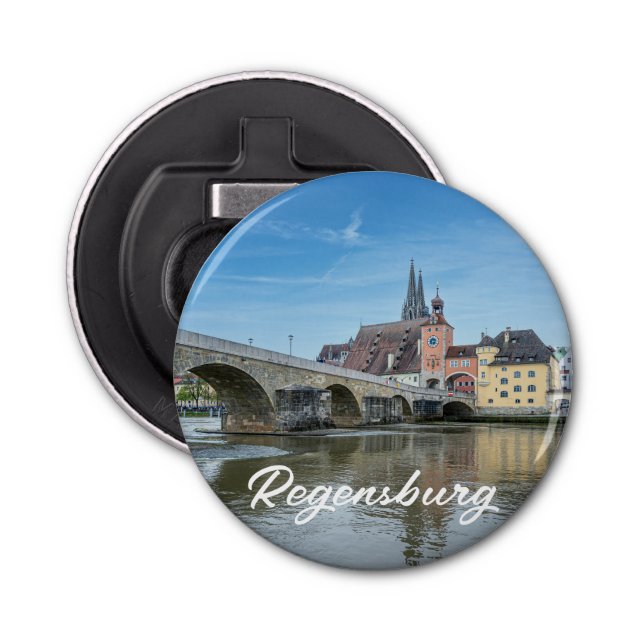 Stone Bridge in Regensburg, Germany Bottle Opener (Front)