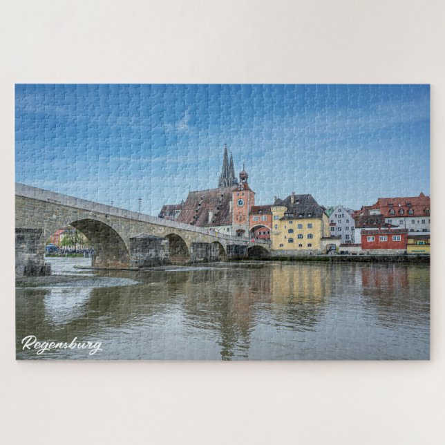 Stone Bridge in Regensburg, Germany Jigsaw Puzzle (Horizontal)