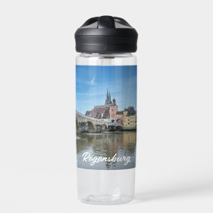 Stone Bridge in Regensburg, Germany Water Bottle