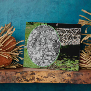 Stone Bridge Lilypads Nature Add Your Own Photo Plaque