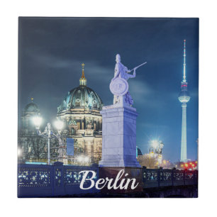 Stone bridge near Berlin Cathedral in Germany Tile