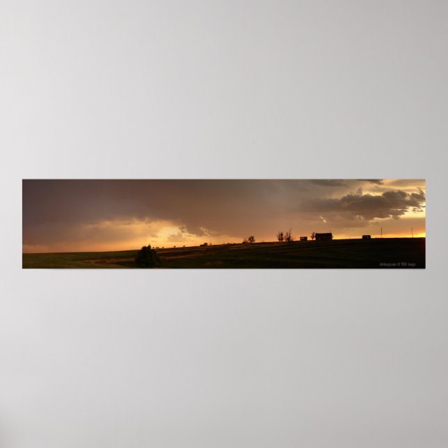 Stone Building Sunset Poster (Front)