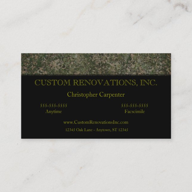 Stone Business Card Template (Front)