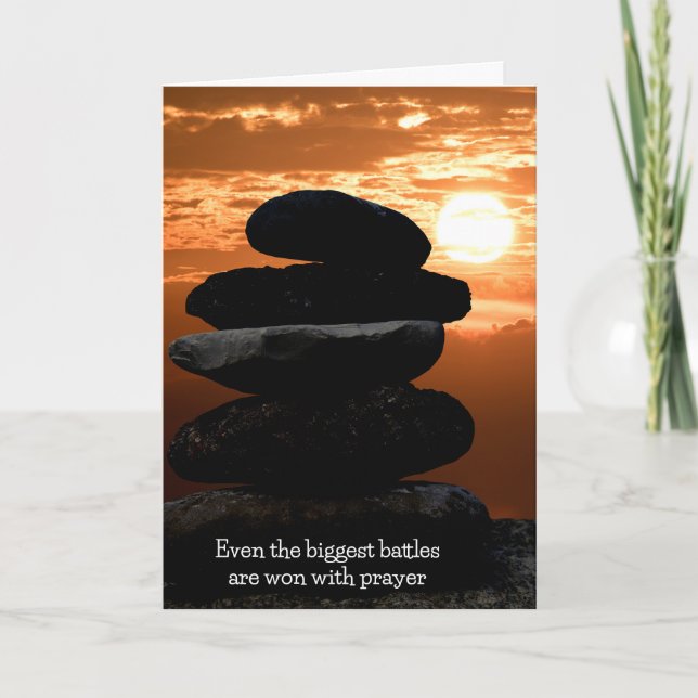 Stone Cairn at Sunset Card (Front)
