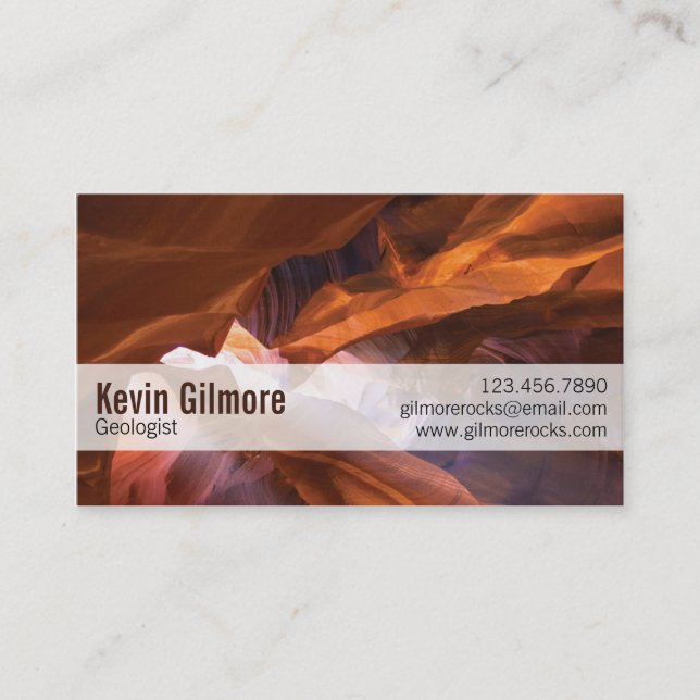 Stone Cave Walls - Red Business Card (Front)