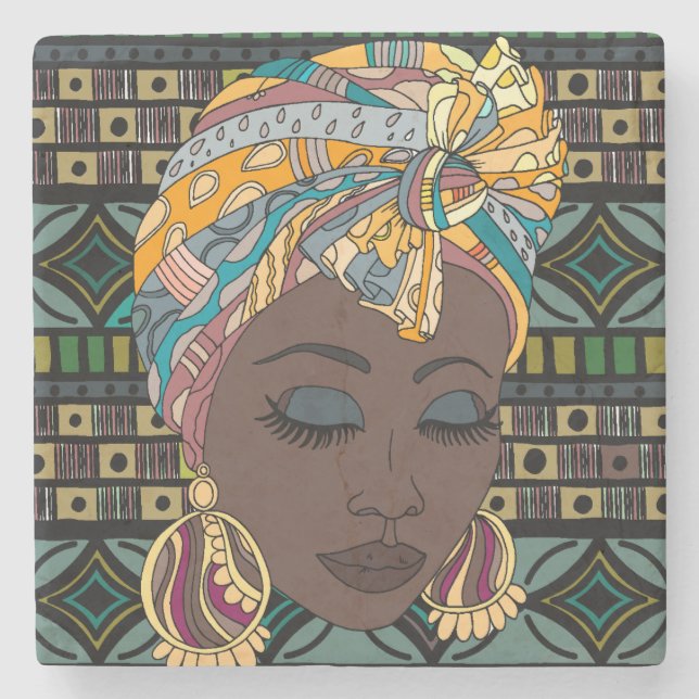 Stone Coaster African Folklore Motives (Front)