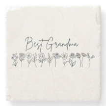 Stone Coaster Best Grandma Wildflowers