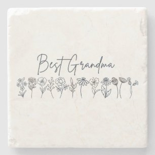 Stone Coaster Best Grandma Wildflowers