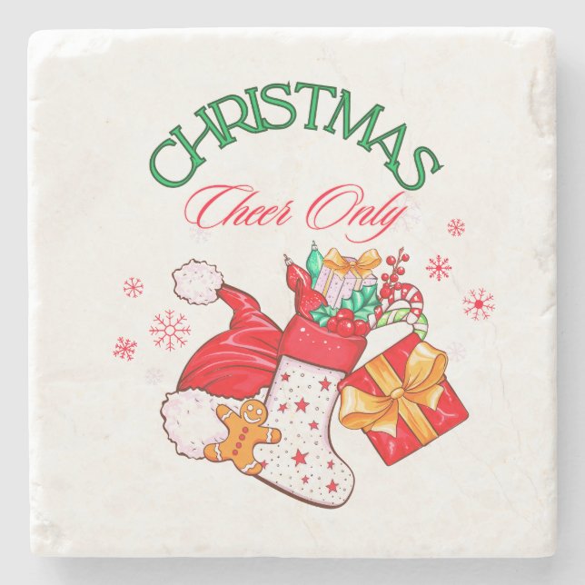 Stone Coaster   "CHRISTMAS Cheer Only" (Front)
