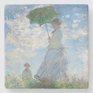 STONE COASTER : CLAUDE MONET : WOMAN WITH PARASOL