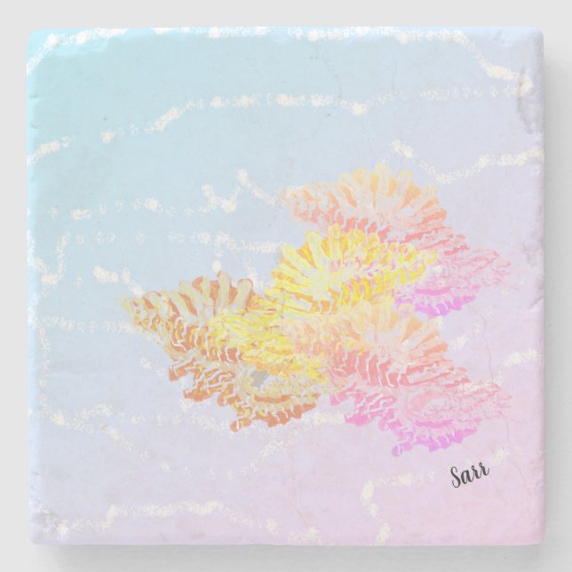 Stone Coaster : Sea Shell within The Seashore (Front)