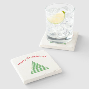 Stone Coaster - Stylised Tree with Curved Text