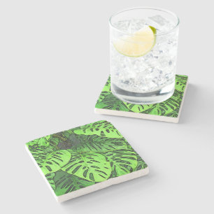 STONE COASTER/"SWISS CHEESE PLANT"/TROPICAL PLANT COASTER