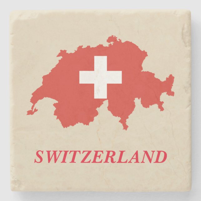 Stone Coaster Switzerland Flag (Front)