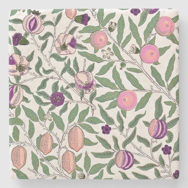 STONE COASTER : WILLIAM MORRIS : POMEGRANATES  (Front)