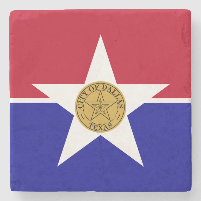 Stone coaster with Flag of Dallas (Front)