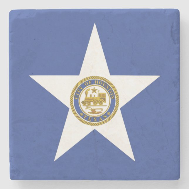 Stone coaster with Flag of Houston (Front)