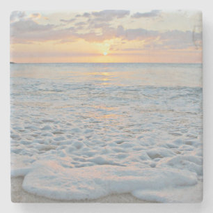 Stone Coaster With Oahu, Hawaii Sunset Photo