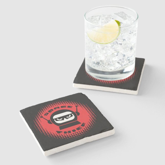 Stone Coaster with Space Thief Logo (Side)