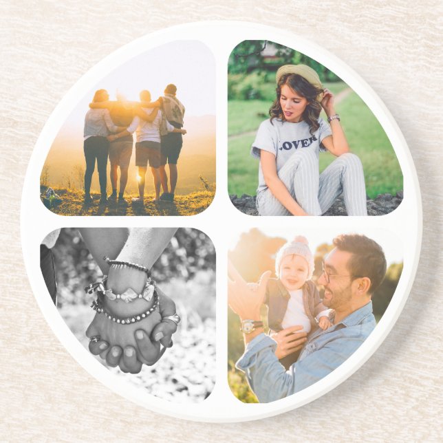 Stone Coaster Your 4 Photos (Front)
