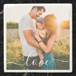 Stone Coaster Your Photo Template Love Text