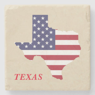 Stone Coater of Texas Flag Map Coaster