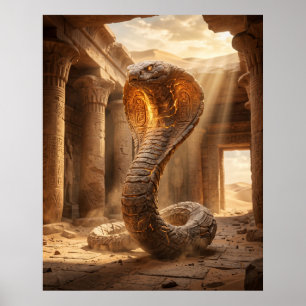 Stone Cobra Desert Temple Poster