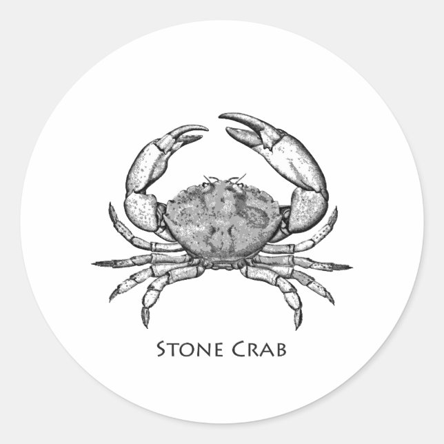 Stone Crab Logo (line art) Classic Round Sticker (Front)