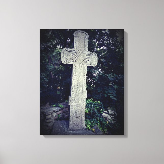 Stone Cross Photo Stretched Canvas Print (Front)