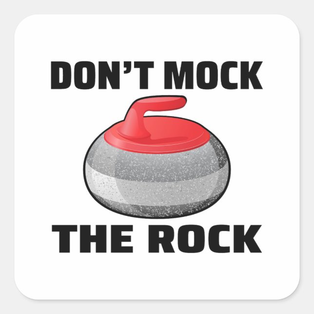 Stone Curling Winter Ice Sport Curler Square Sticker (Front)