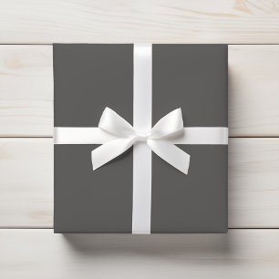 Stone Dark Earthy Grey Solid Colour Wrapping Paper