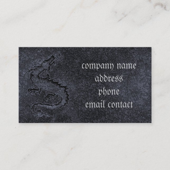stone dragon fantasy art business card (Front)