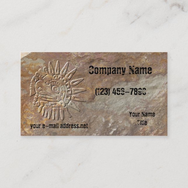 Stone Embossed Mayan Eagle Business Card (Front)