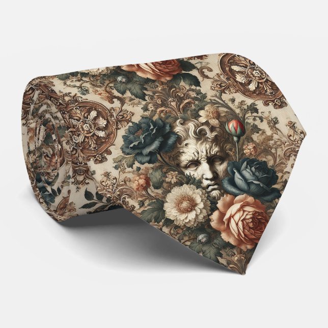 Stone Faces & Tired Nights – Gothic Victorian Tie (Rolled)