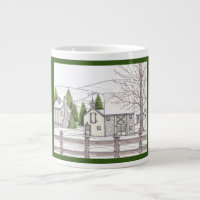 Stone Farm Jumbo Mug with Dark Green
