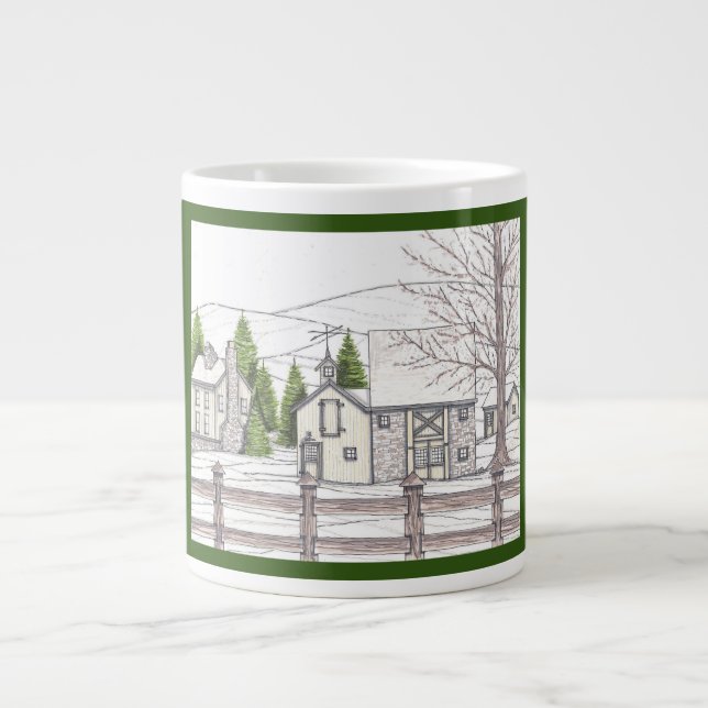 Stone Farm Jumbo Mug with Dark Green (Front)
