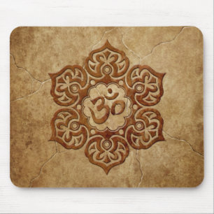 Stone Floral Aum Design Mouse Pad