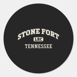 Stone Fort College Style Rock Climbing Area Design Classic Round Sticker