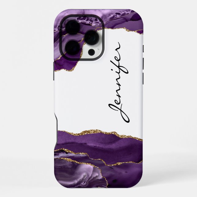 Stone Geode Agate Purple iPhone Case (Back)