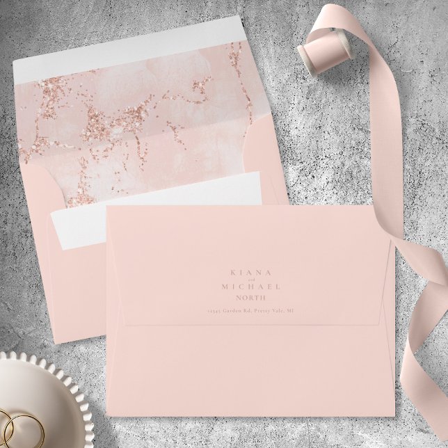 Stone Glitter Wedding Rose Gold ID647 Envelope (Creator Uploaded)