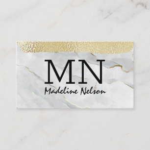 Stone Gold Foil Monogram Business Card