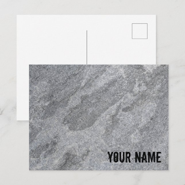 Stone granite structure grey stoneware holiday postcard (Front/Back)