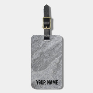 Stone granite structure grey stoneware luggage tag